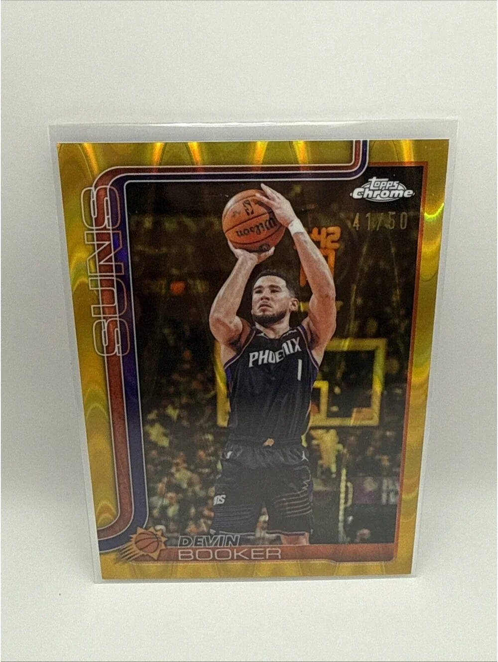 2025-26 Topps Chrome Update- Devin Booker Gold Ray Wave 41/50